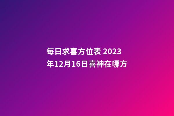 每日求喜方位表 2023年12月16日喜神在哪方